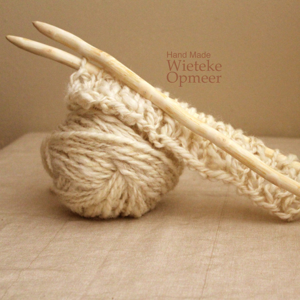 organically shaped wooden knitting needles hand carved from pruning wood.